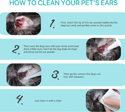 Zixaok pet ear powder bottle showing precision nozzle tip
