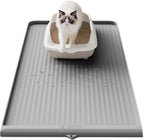 Hicooi silicone cat litter mat front view trapping scattered litter.