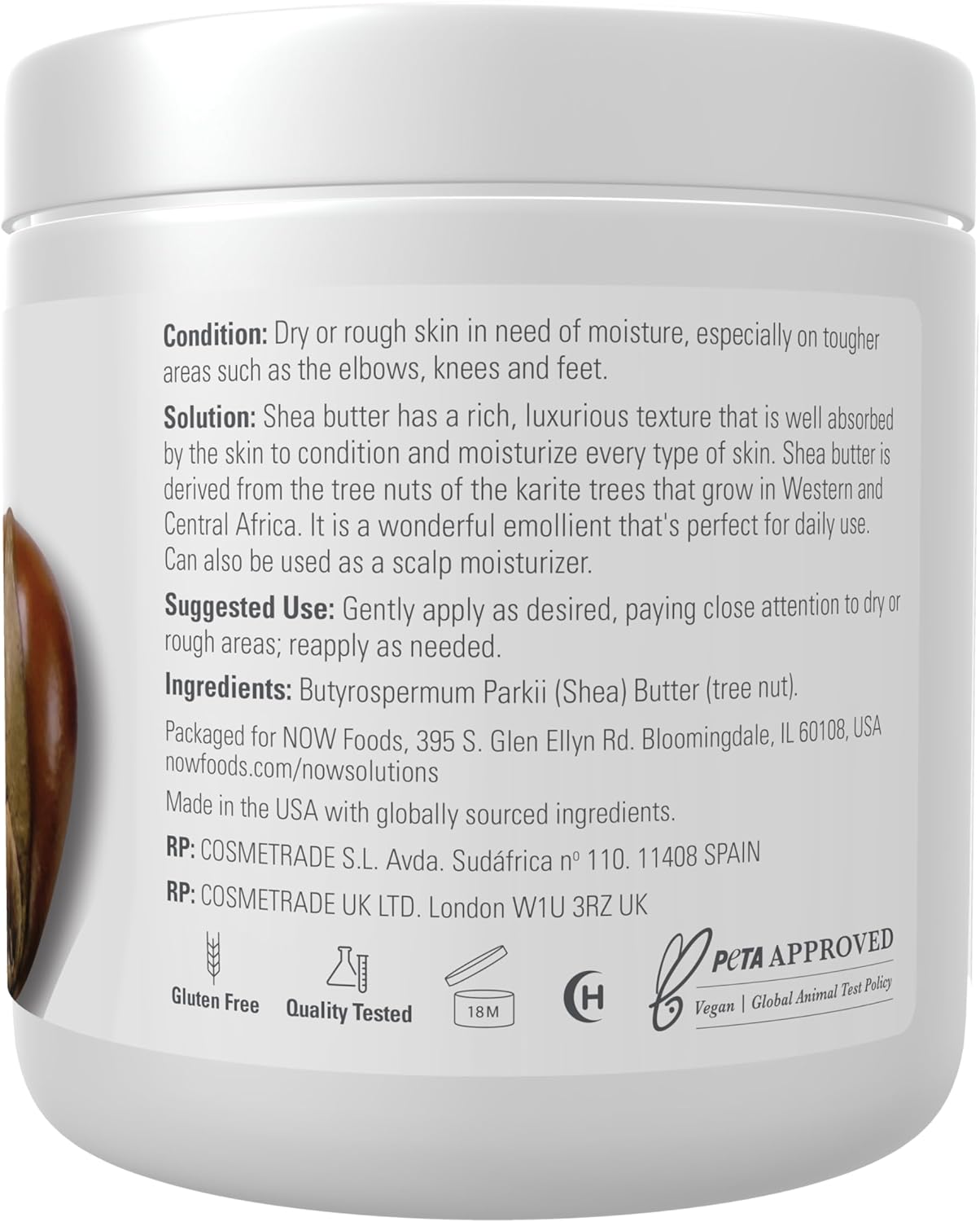 NOW Foods Solutions, Shea Butter, Skin Emollient, Seals in Moisture for Dry Rough Skin, 7-Ounce - Image 2
