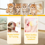Top angle view of the non-toxic BPA-free animal nursing kit elements showcasing the various measurement indicators.