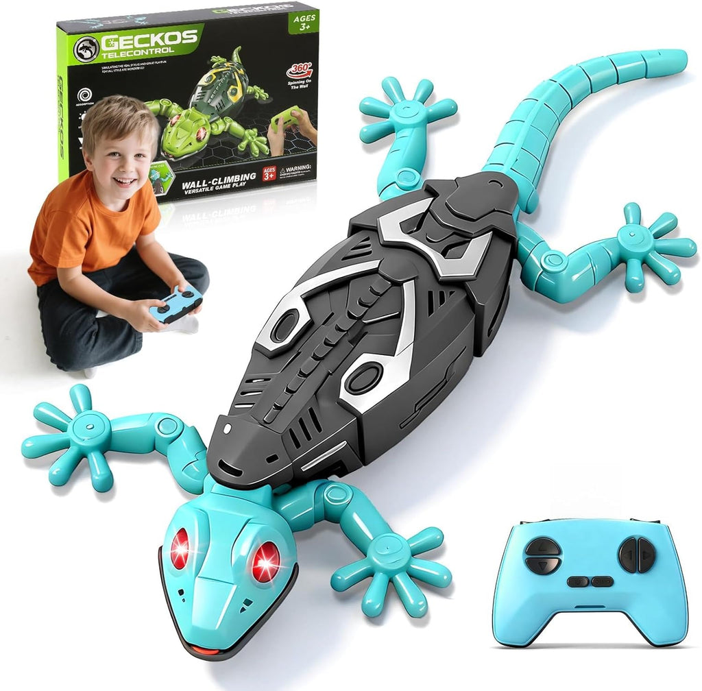Ketiee RC wall crawler gecko front view climbing a smooth wall