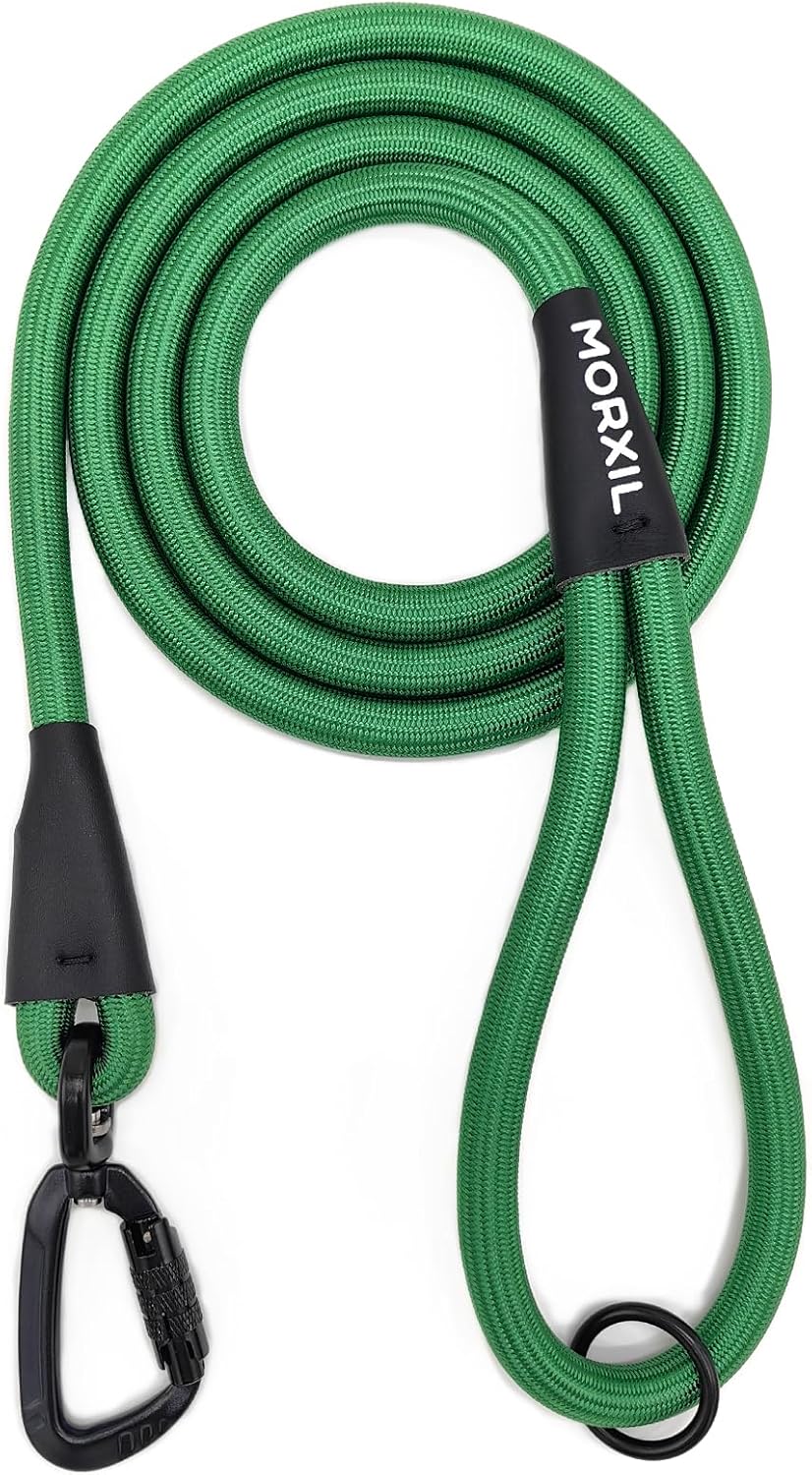 Rope Dog Leash, 6 Foot Heavy Duty Dog Leash with Aviation Aluminum Auto Locking Carabiner, Strong Nylon Pet Lead for Small, Medium, Large Dogs (Black, 6FT) - Image 11