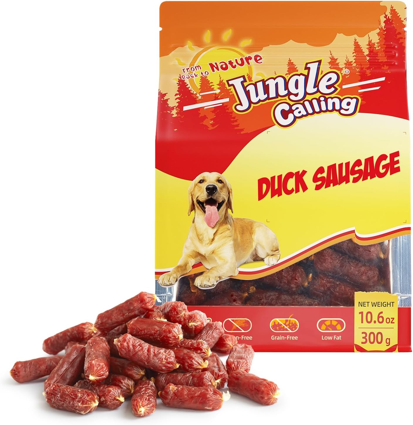 Jungle Calling Soft Chicken Sausage Dog Treats, Slow Roasted Tender Chicken Jerky for Small & Medium Dogs, Grain-Free High Protein Dog Training Treats, Easy to Chew, 10.6 oz - Image 10