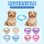 Adjustable dog kerchief with two snaps closure detail view on puppy