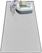 Cat Litter Mat for Litter Box, Silicone Large Cat Litter Trapping Mat - 34x22 in, Waterproof & Non-Slip, Durable & Easy Clean, Gray - Image 14