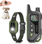 Slopehill mini shock collar for small dogs front view with green strap and remote control