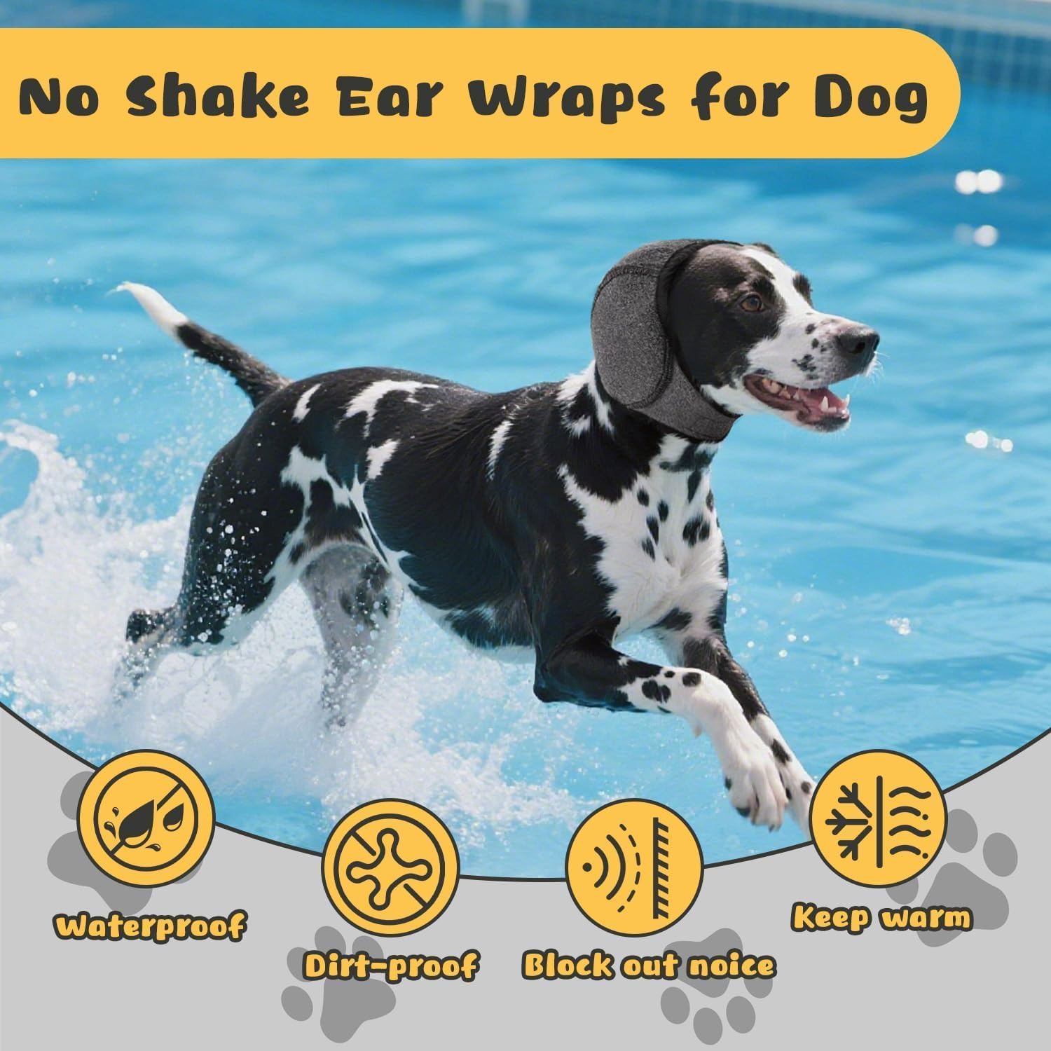 Soft breathable fabric ear cover for small dogs