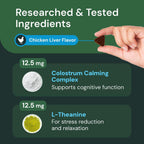 Close up of the non sedative cat calming chews with L Theanine and Thiamine