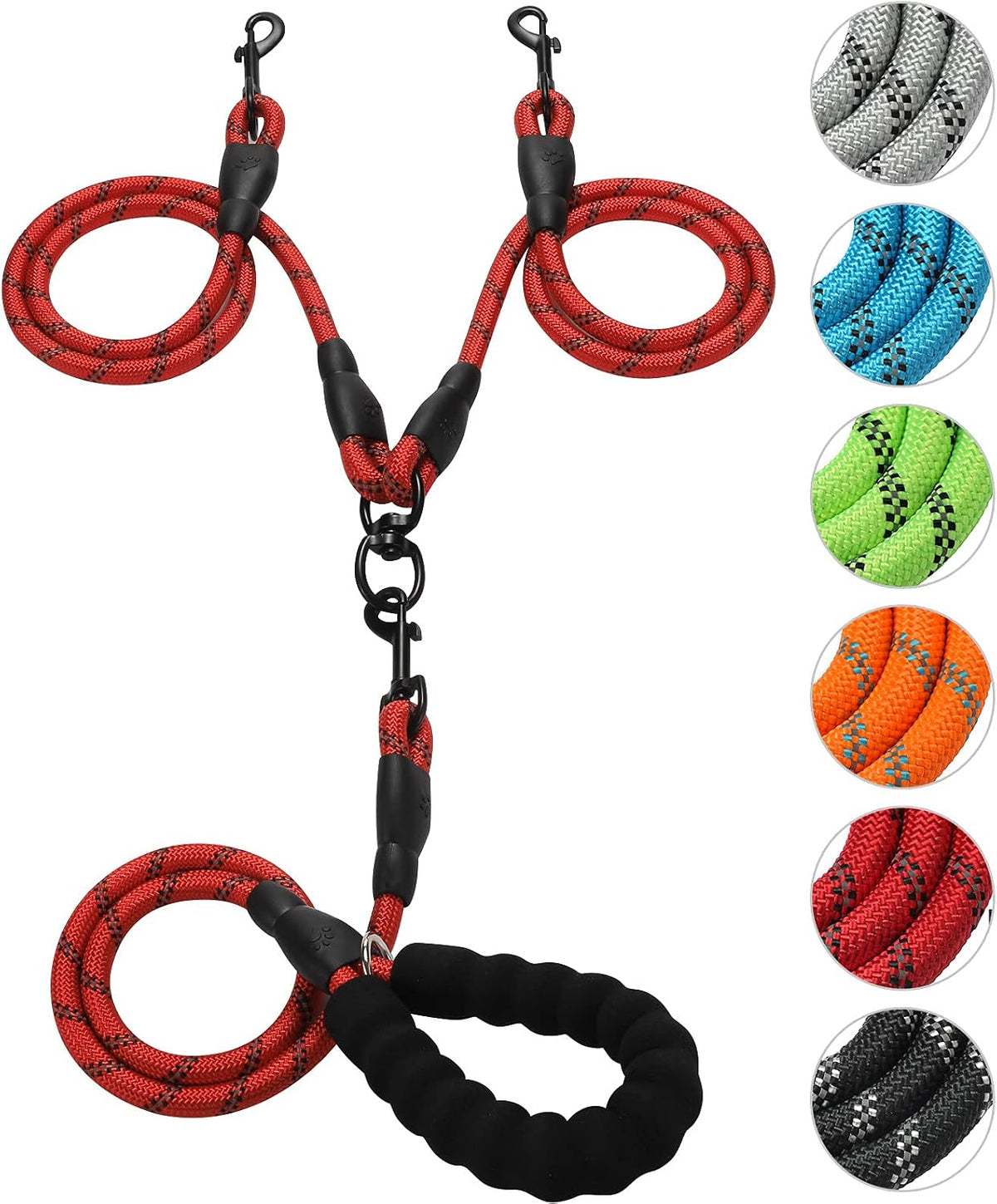 Heavy duty rock climbing rope details of the Gokotta twin dog leash splitter