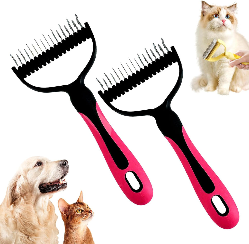 Double-Sided Pet Grooming Brush, 2026 New Undercoat Rake for Long Haired Pets, Multi-Functional Dematting Comb for Home Grooming, Pet Hair Removal Brush for Pet Owners (Blue, 1pcs) - Image 12