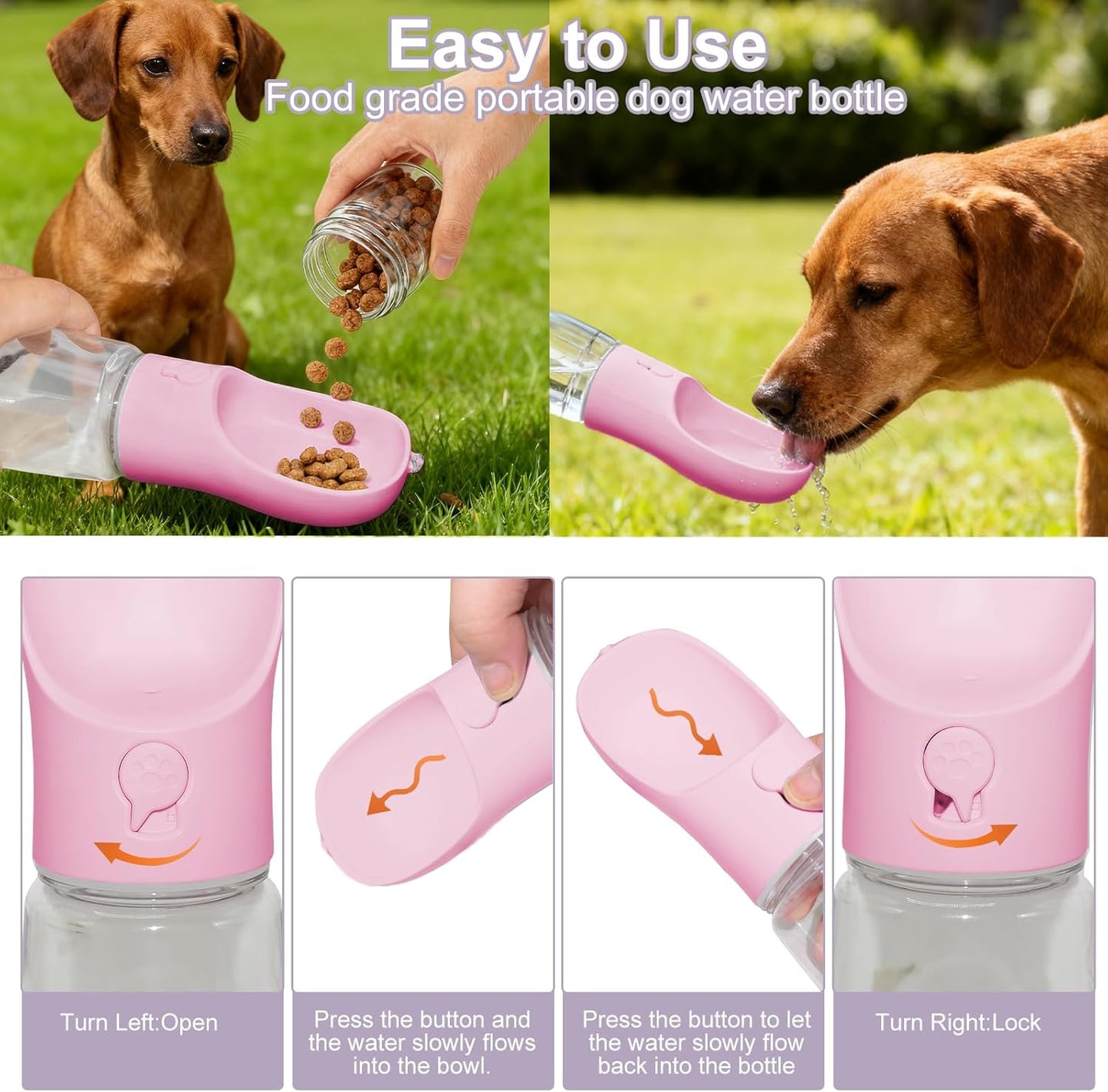 Liphier portable water bottle for dogs and cats hiking camping accessories