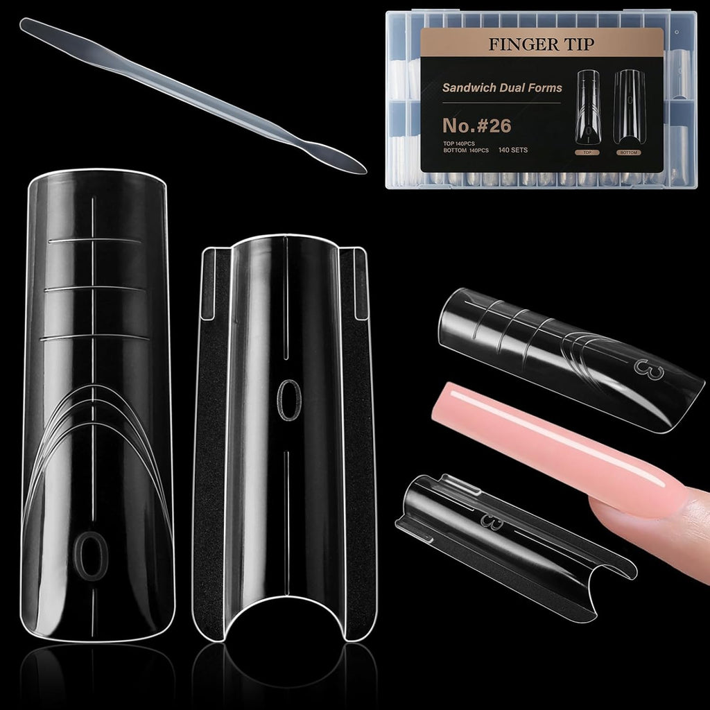 C12rtive Huaqgu sandwich dual nail forms front view box packaging