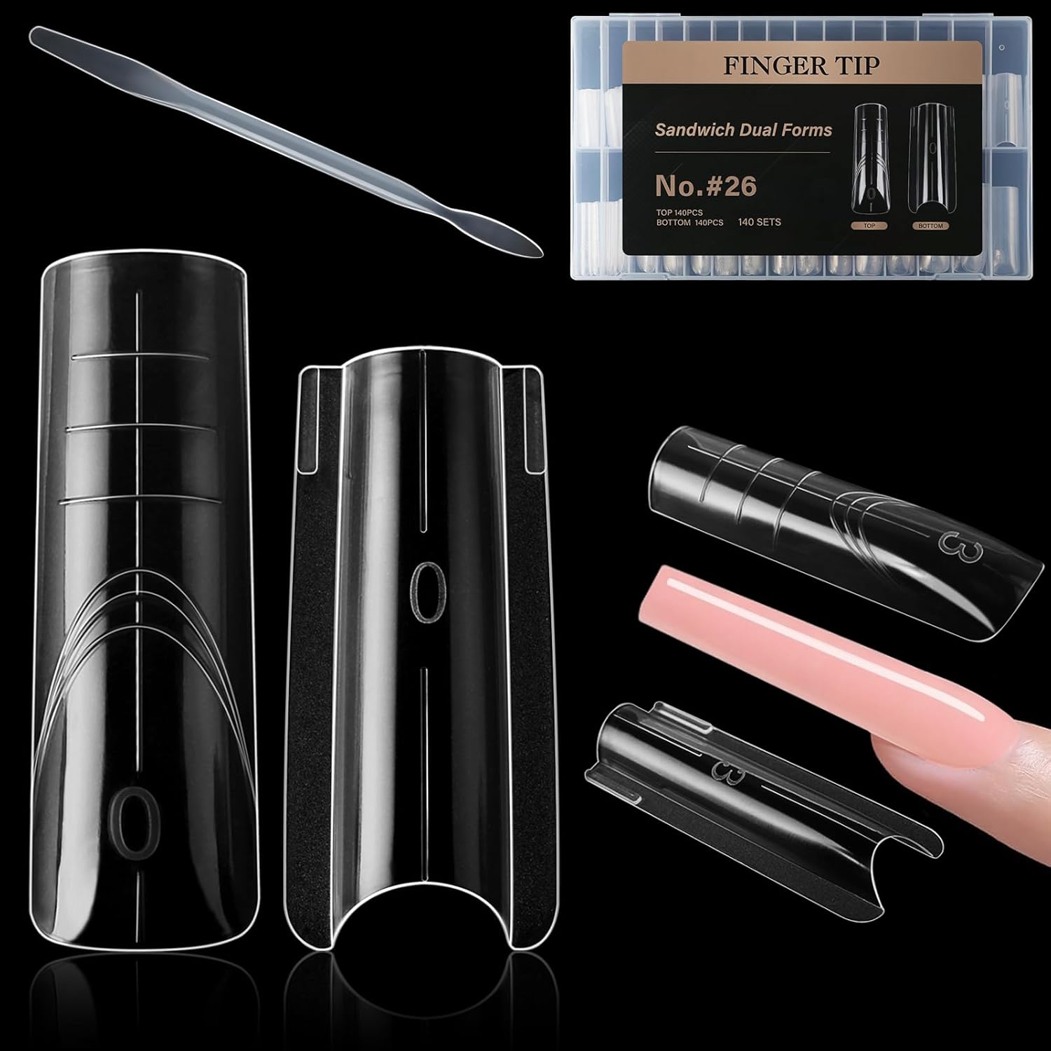 Huaqgu Sandwich Nails Dual Forms set front view