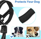 Barkless dog head collar with safety link attachment