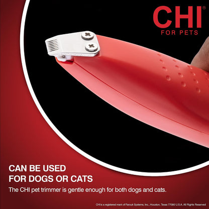 CHI pet grooming clipper showcasing the ultra small precision blade designed for safe spot trimming around sensitive animal ears.