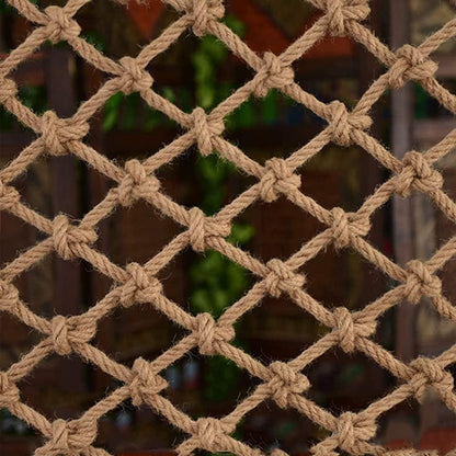 Decorative wall partition using LGLFDJ hemp rope netting