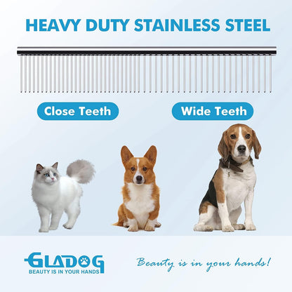Detailed view of the rounded safety tips on the gladog pet trimming scissors.