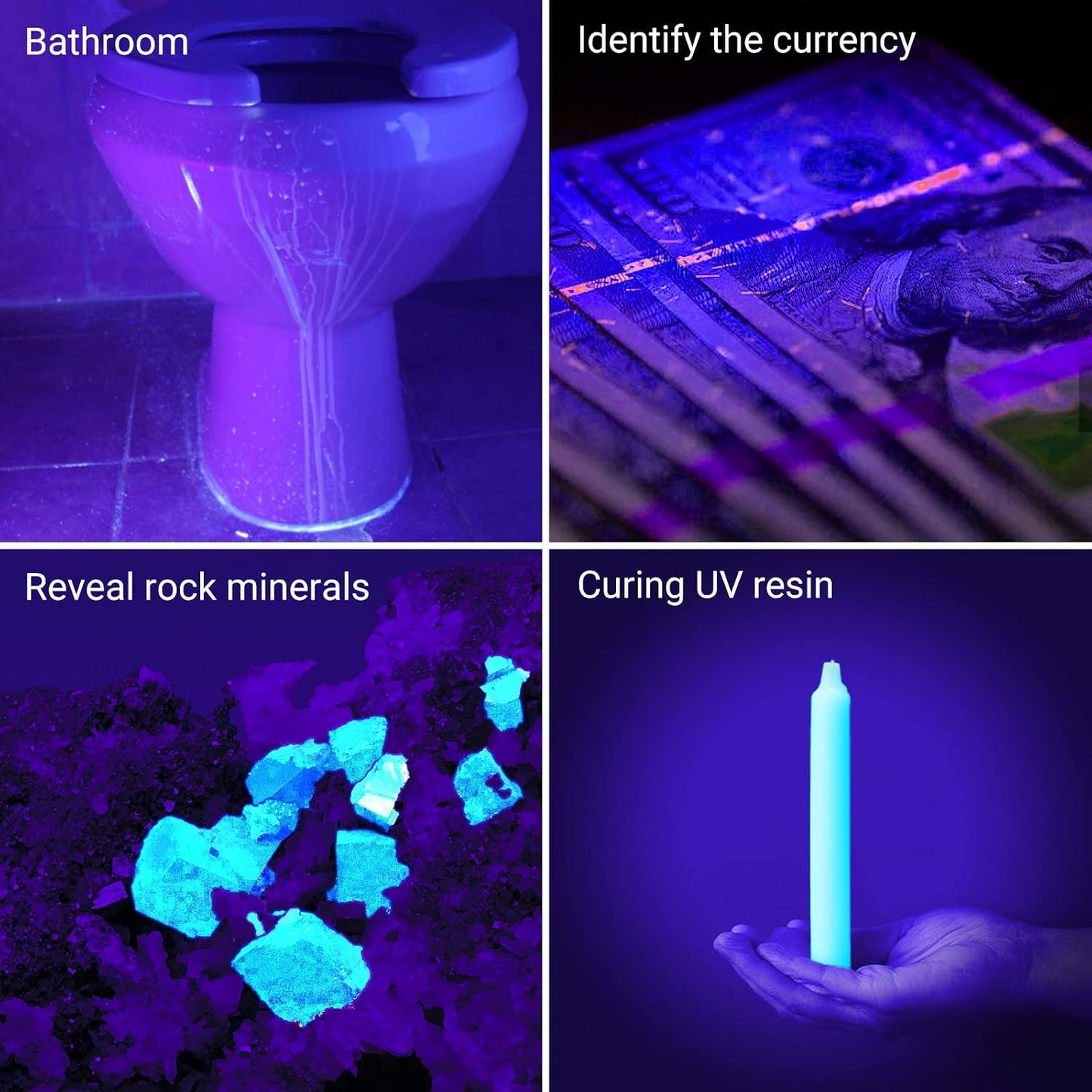 Loftek 395nm black light verifying official currency security features