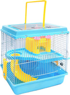 Tfwadmx Hamster Carrier, Dwarf Hamster Travel Cage, Portable Cages with Water Bottle, Gerbil Travel Carry Case Outdoor Vacation House for Small Mice(Pink,10.6"x8"x11.4") - Image 8
