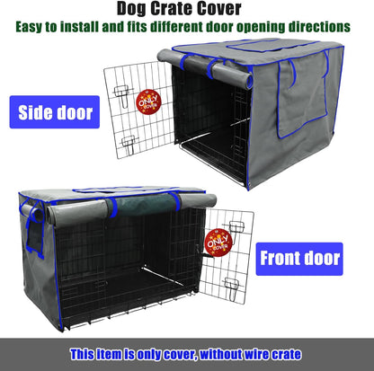 Guwamy waterproof dog crate cover rolled up front panel view