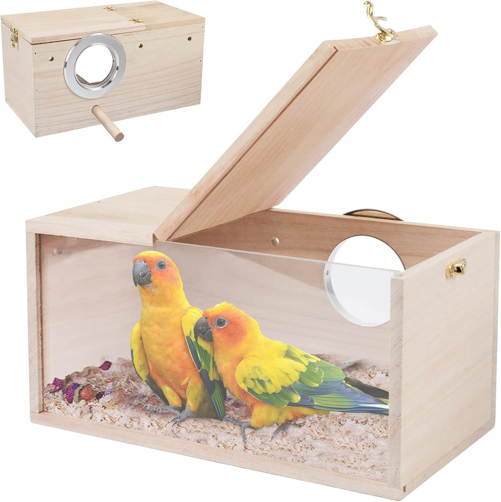 Rypet Parakeet Nesting Box, Cockatiel Bird Nest Box with Perch(S) - Image 8