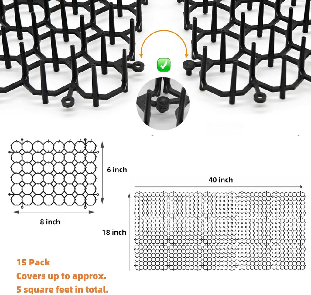 Close up view of plastic spikes on cat deterrent mat