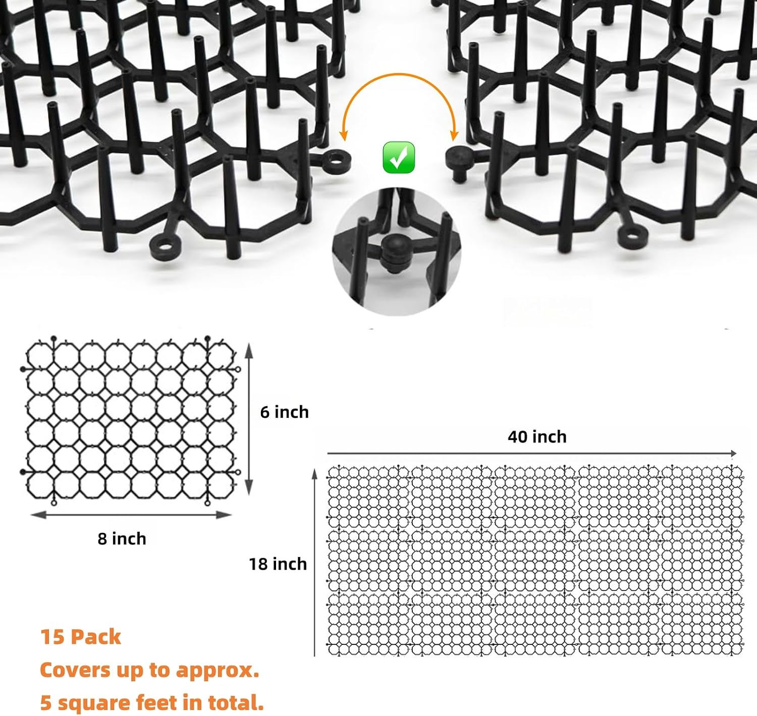 Close up view of plastic spikes on cat deterrent mat