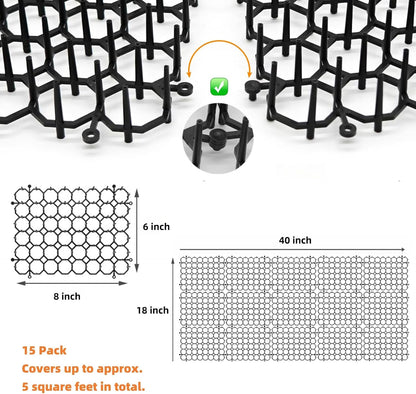 Close up view of plastic spikes on cat deterrent mat