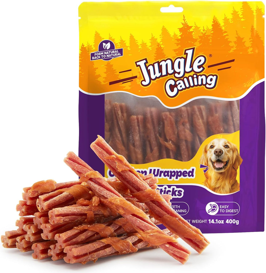 Jungle Calling Dog Treats Smoked Chicken Wrapped Rawhide Rolls, High Protein Dog Chews, Long Lasting Chews for Medium and Large Dogs, 10.6 Oz, About 10 Count - Image 10