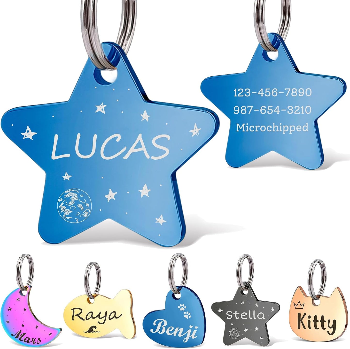 Anavia Small Size Dog Cat ID Tags, Small/XS Personalized Color Plated Stainless Steel Puppy Kitten Name Tags, Customized Engraved Nameplate Pet Collar Tag (Rose Gold, Cat Head) - Image 10