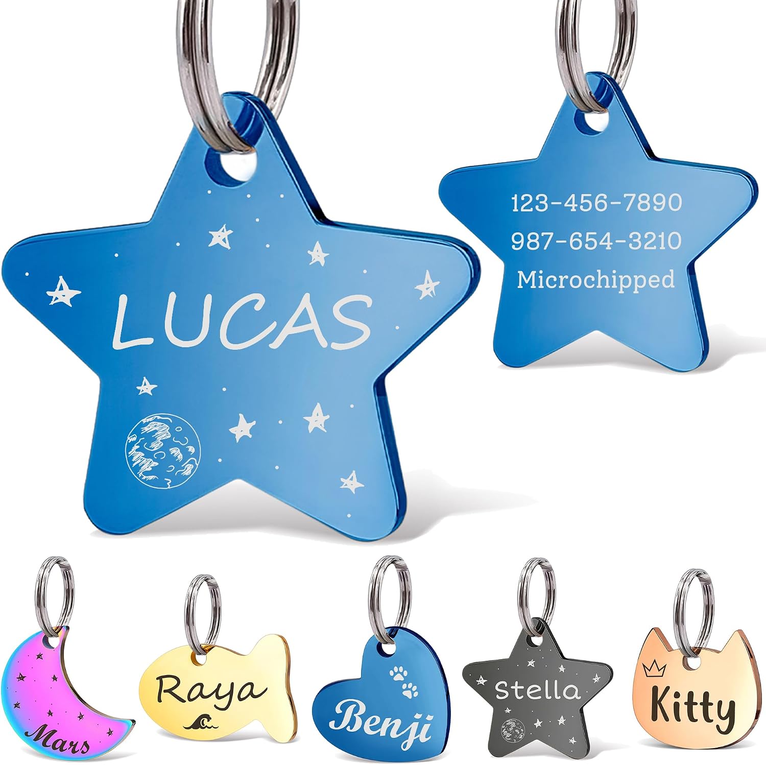 Anavia Small Size Dog Cat ID Tags, Small/XS Personalized Color Plated Stainless Steel Puppy Kitten Name Tags, Customized Engraved Nameplate Pet Collar Tag (Rose Gold, Cat Head) - Image 10