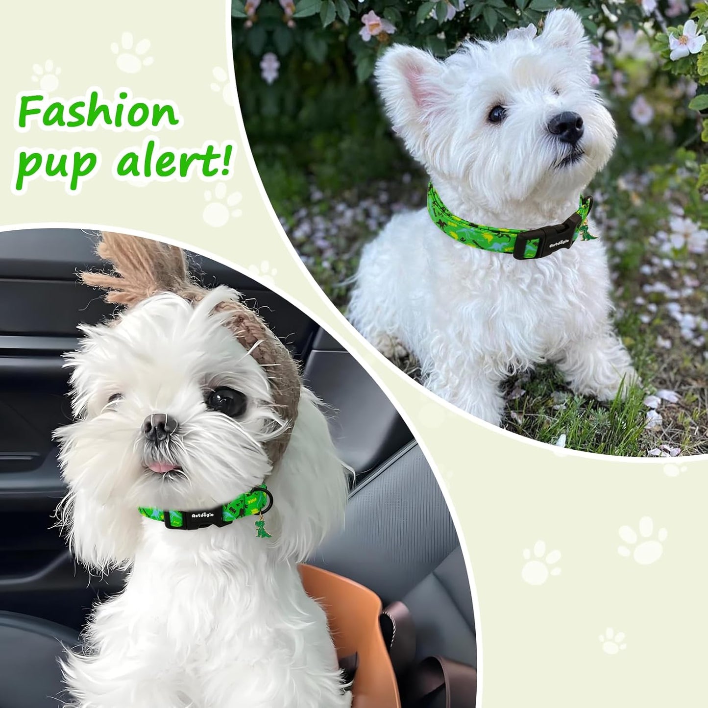 Hand-stitched breathable cotton dog collar for daily use