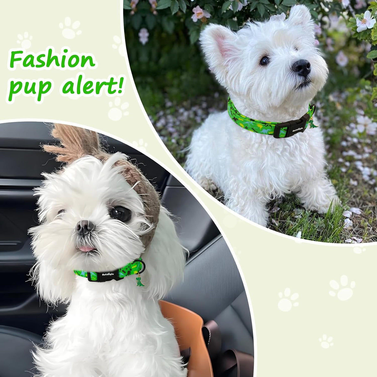 Hand-stitched breathable cotton dog collar for daily use