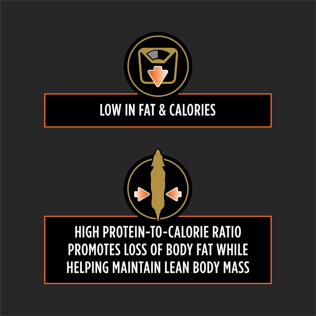 Purina OM Overweight Management dry dog food packaging showing authentic premium import label.