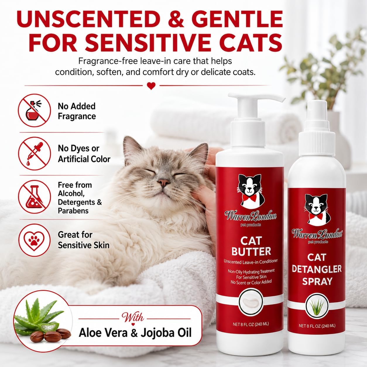 Premium imported cat detangling spray and leave in lotion set