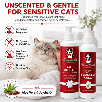 Premium imported cat detangling spray and leave in lotion set