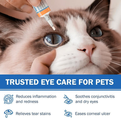 USA imported animal ophthalmic treatment package detailing active ingredients