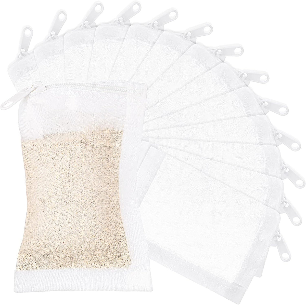 Geiserailie aquarium filter media bags front view showcasing white mesh design
