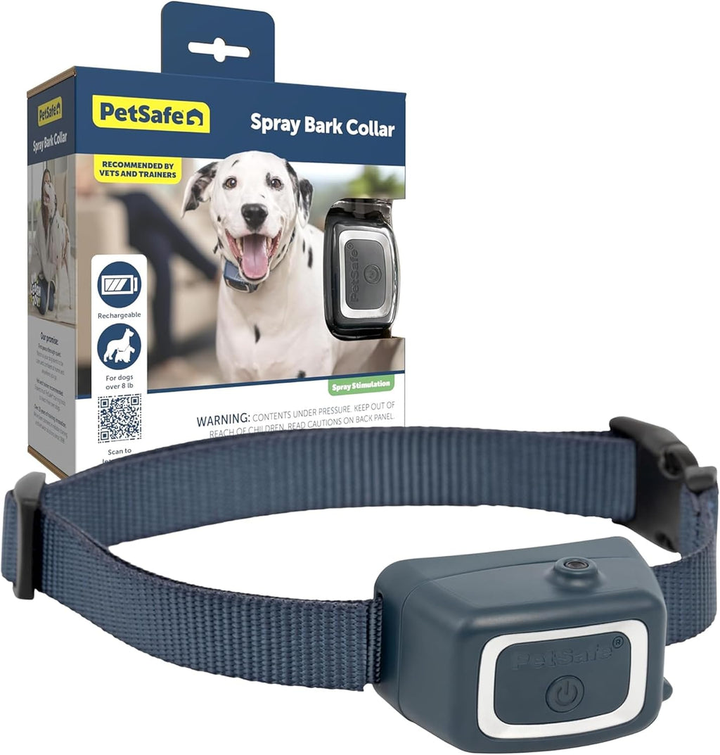 Lifestyle graphic demonstrating PetSafe spray collar training