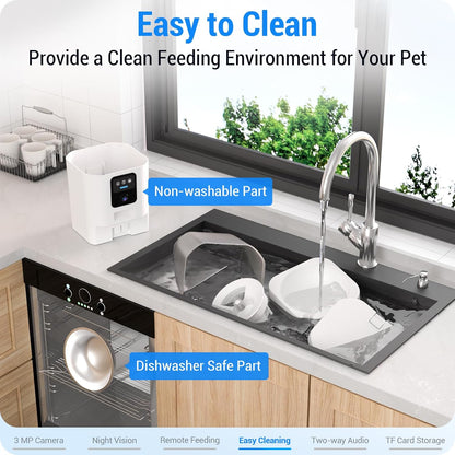 Frienhund smart pet feeder app interface showing 2K video stream and scheduling