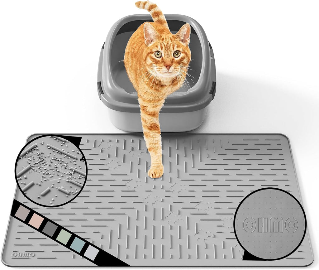 Cat Litter Mat Large Trapping Mat Premium Silicone Rubber 23.5x16" Sage Green, Waterproof and BPA Free Kitty Litter Box Mat, Easy to Clean and Keeps the Floor Tidy - Image 12