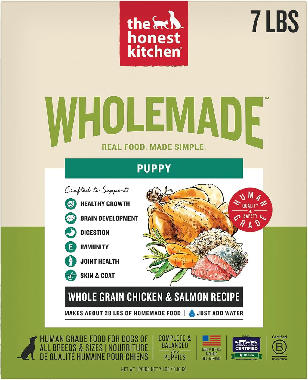 The Honest Kitchen Human Grade Wholemade(TM) Whole Grain Beef & Salmon Dehydrated Puppy Dog Food, 7lb Bag (Makes 28lbs) - Image 12