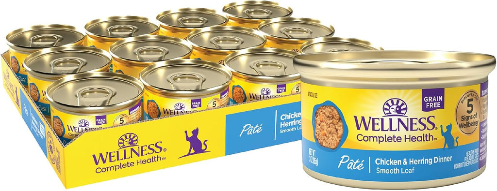 Wellness Complete Health Pate Adult Canned Wet Cat Food, Natural, Protein Rich, Grain Free, Turkey and Salmon Dinner Recipe, 3 oz, Pack of 24 Cans - Image 14