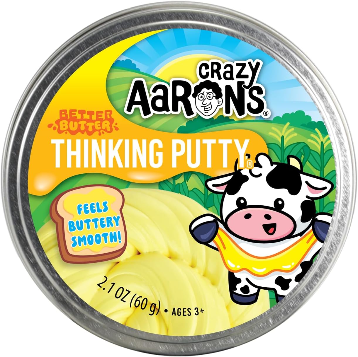 Crazy Aaron's Better Butter Thinking Putty front view of premium sensory toy tin