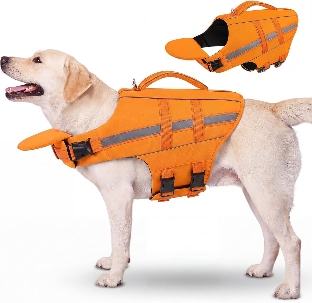 Dog Life Jacket Dog Life Vest for Swimming Boating with Detachable Front Chin Float High Buoyancy Pool Lifesaver Adjustable Reflective Ripstop Pet Preserver with Rescue Handle(Turquoise, 2XL) - Image 10