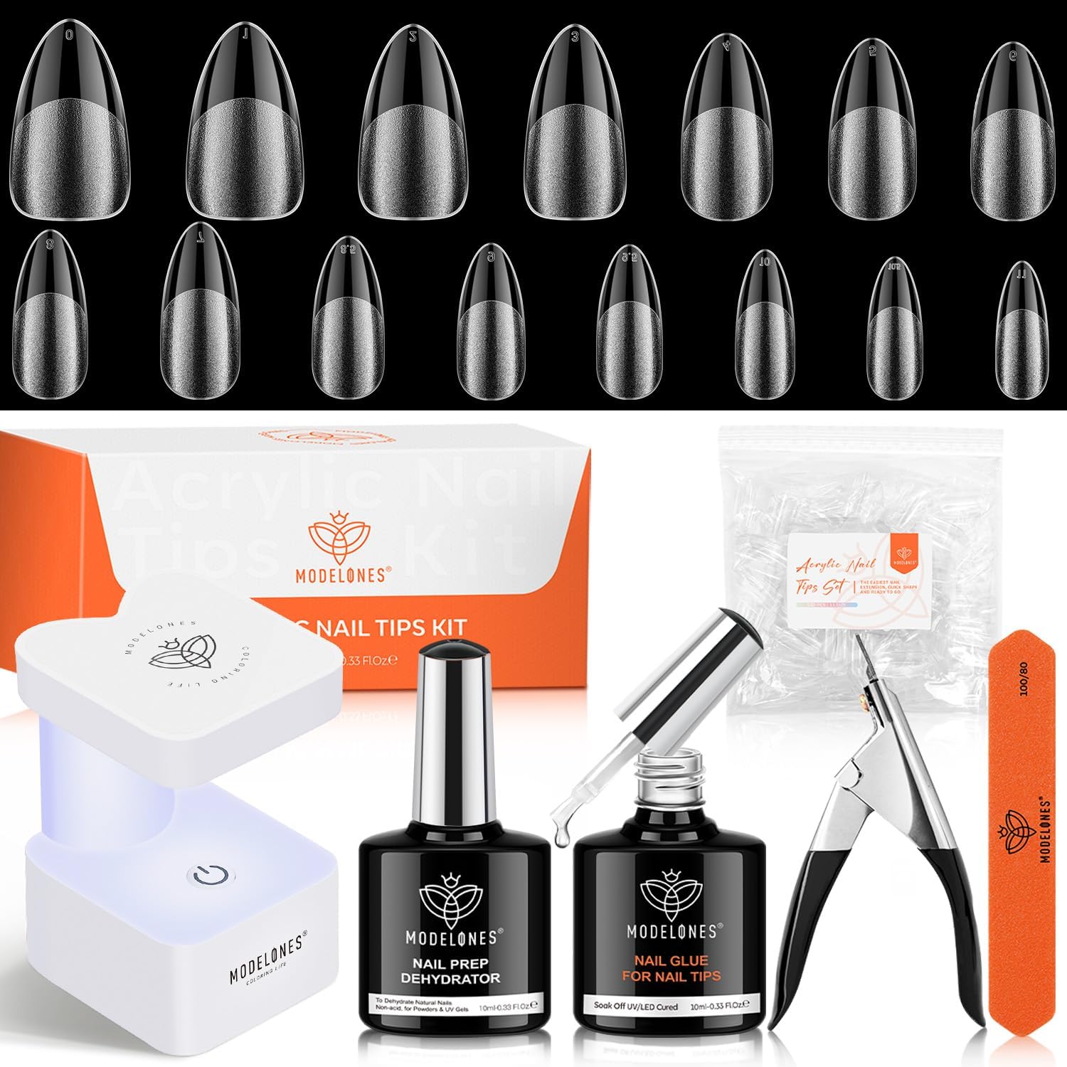Modelones Gel Nail Kit Almond extension set packaging front view