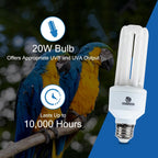UVA UVB Light Bulb for Birds 2.4 UVB 20W Compact Flourescent Lamp for All Kinds Captive Birds - Image 3