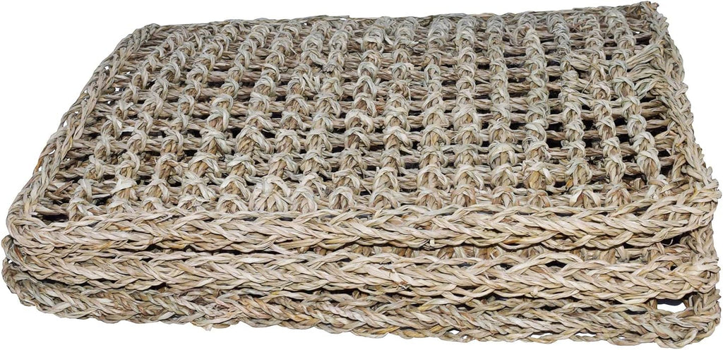 Super Bird Creations natural seagrass mat angled view