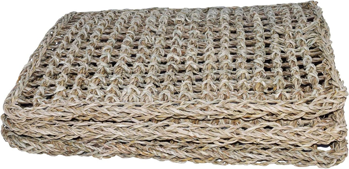 Super Bird Creations natural seagrass mat angled view