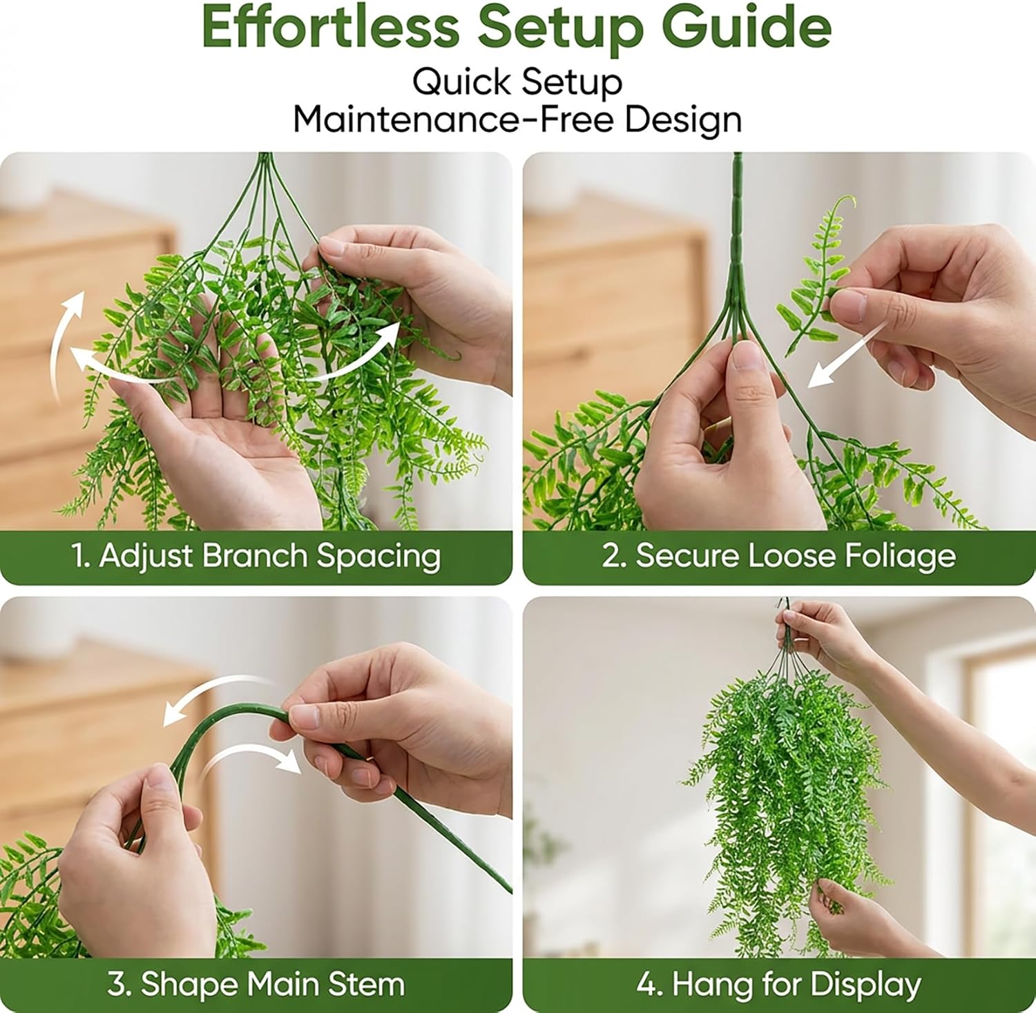 Package set of Rainflow artificial hanging vines for terrariums